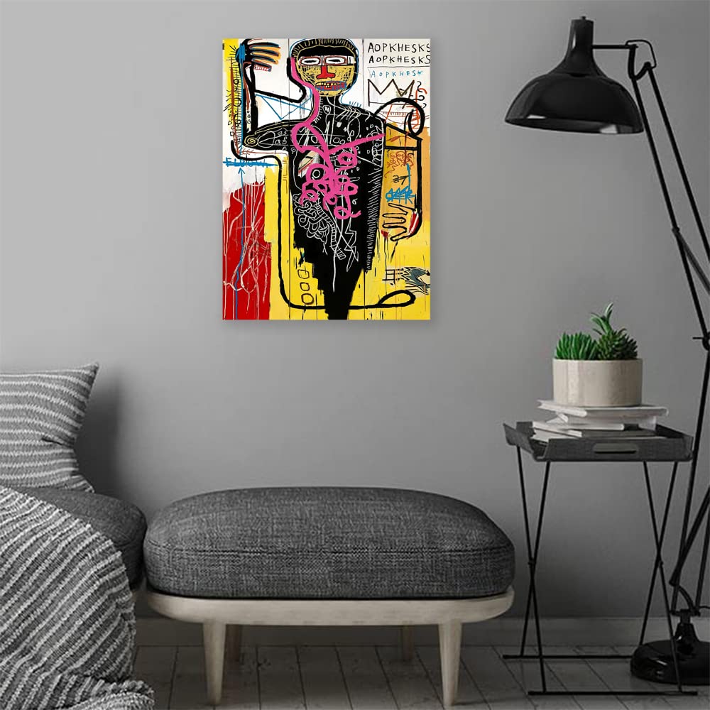 VERRE ART Designs Print Wooden Framed Canvas Wall Art Decoration Poster (14x22 Inch) - WARHOL & BASQUIAT