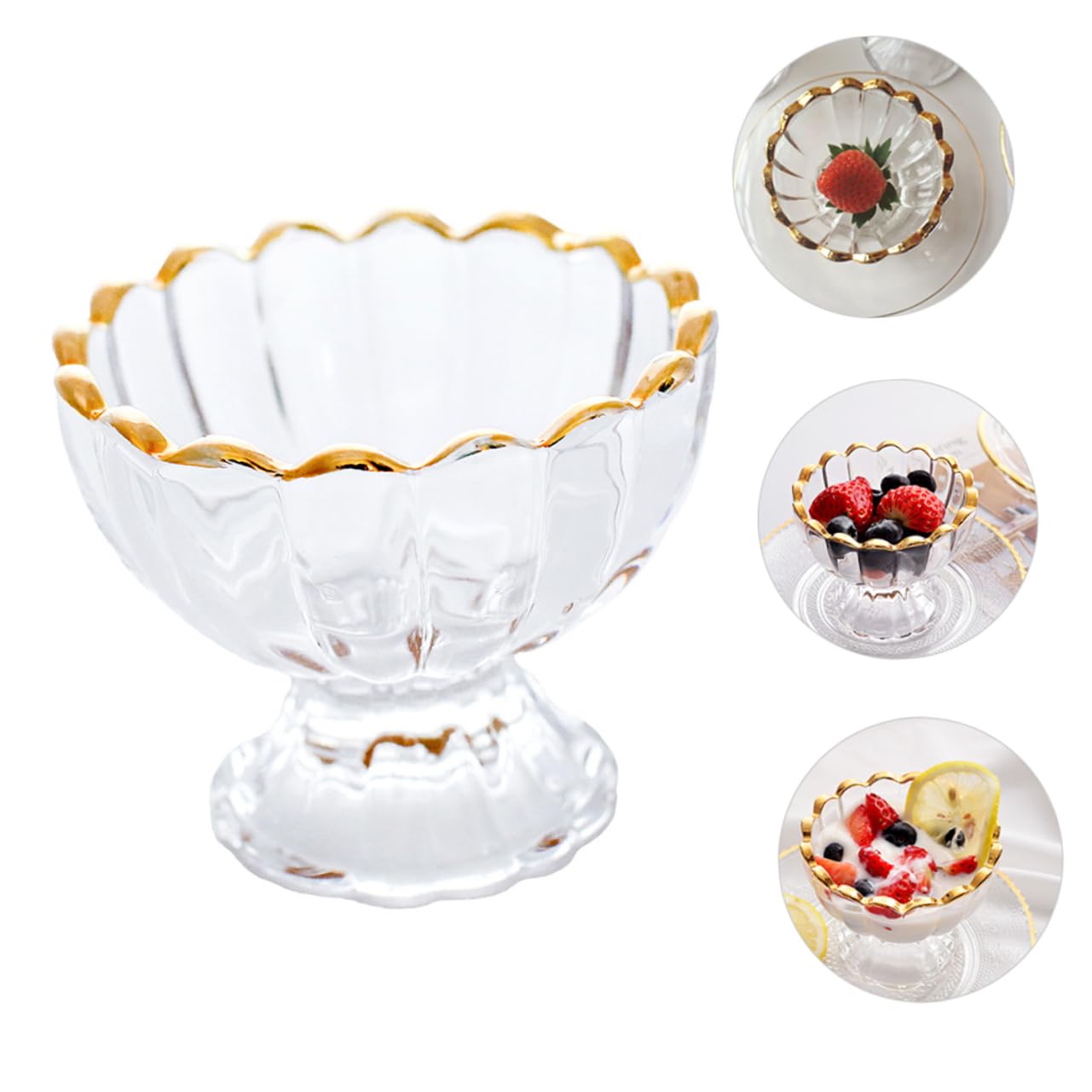 Garneck 3 Pz Coppa Gelato Bicchieri Da Gelato Ciotola Di Punch Bicchieri Trasparenti Dessert Ciotolina Coppette Gelato Tazze Del Deserto Tazza Di Budino Decorazioni Di Frutta Bicchiere