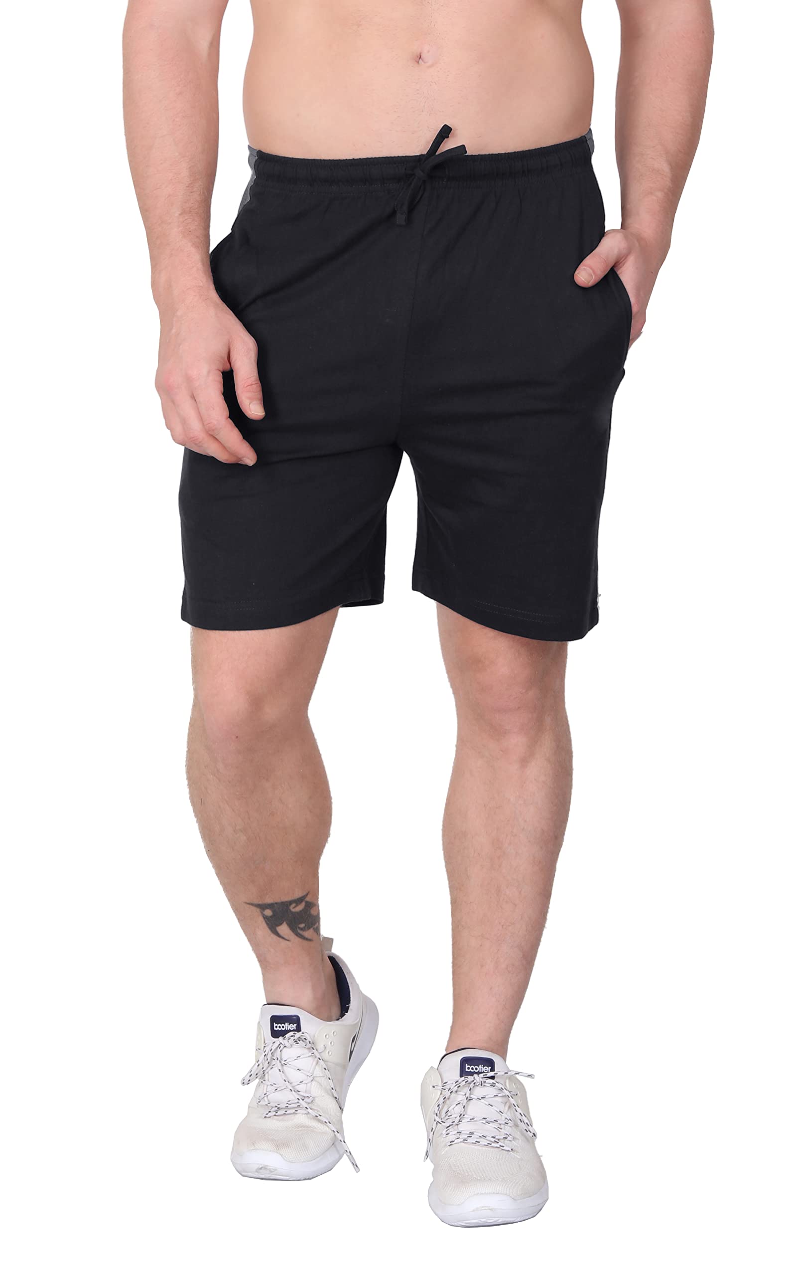 big button Mens Cotton Shorts Bermuda - Soft Cotton Comfort & Breathable-picture-33