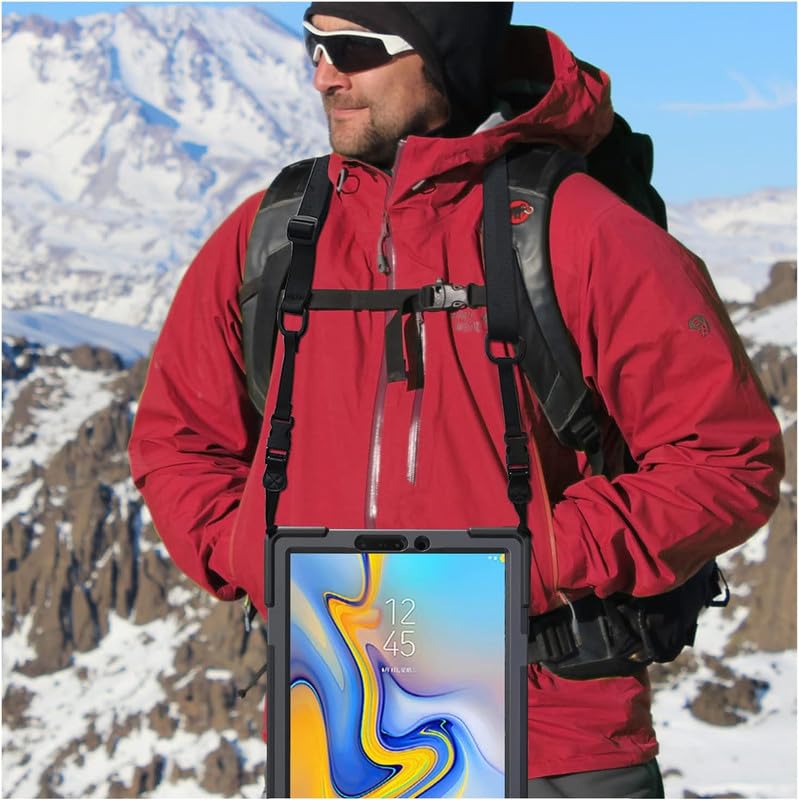 Image of Morefit Hybrid Back Cover Case with Kickstand Wheel Pattern for Samsung Galaxy Tab A 10.5 / SM-T590 / T595 / T597 - Black