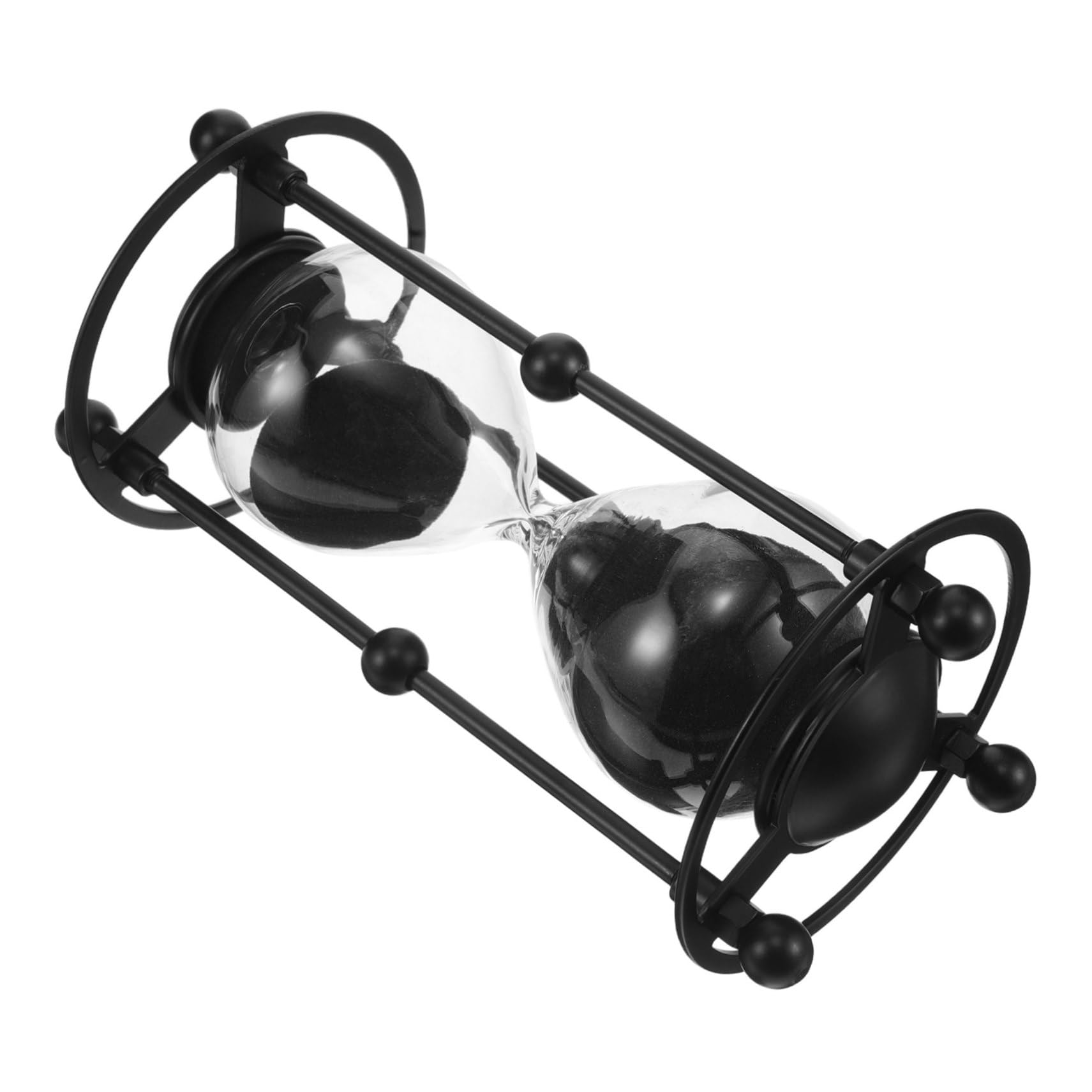 Minuteur silencieux sablier 15 min noir pour décoration de bureau