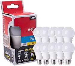 Kit 10 Lampadas Led 9W A60 Bivolt Base E27 Luz Branca 6500K 110V/220V G-light