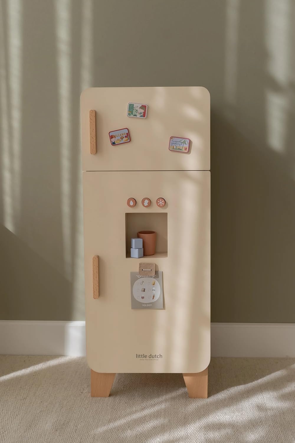 Little Dutch 2499 Holz Kinderkühlschrank inkl. Zubehör - beige