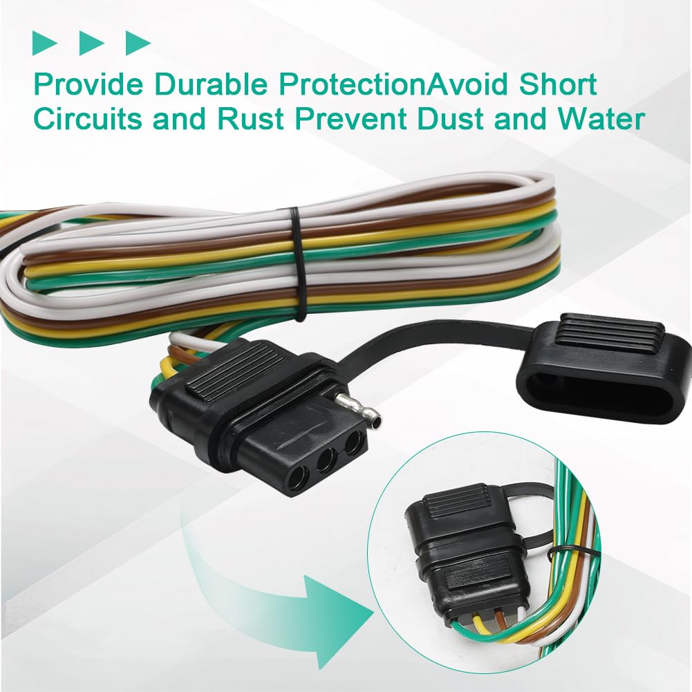 4-Pin Trailer Wiring Harness Trailer Wire Compatible with 2022-2024 Jeep Grand Cherokee/2021-2024 Jeep Grand Cherokee L, Trailer Light Kit Replacement for 56473
