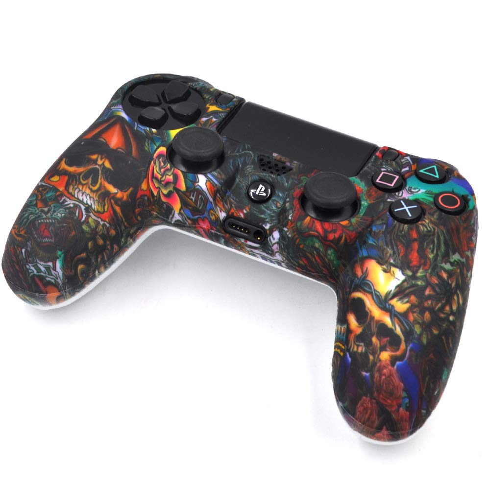 Anti-Rutsch-Silikon-Controller-Abdeckung für PS4/SLIM/PRO Controller Totenkopf 4.0