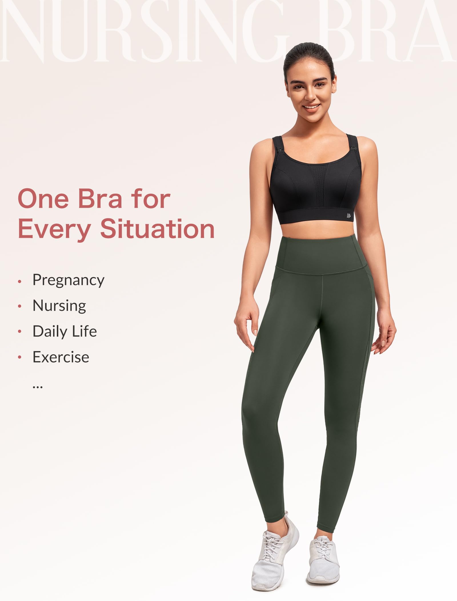 Yvette Soutien-gorge de sport d'allaitement pour l'allaitement, soutien-gorge de maternité rembourré sans fil pour la grossesse