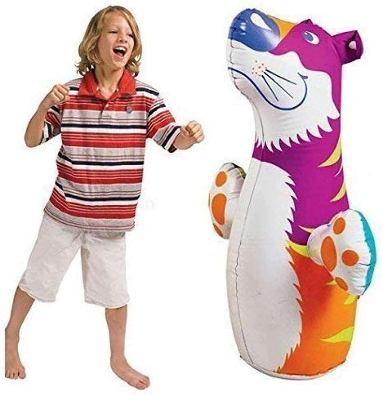 NELSTRAB:- Tiger Hit Me Inflatable Toy for Water Filled Base BOP for Toddlers PVC Punching Bag for Kids(Multi Color)(1 PIS) - Image 3 thumbnail
