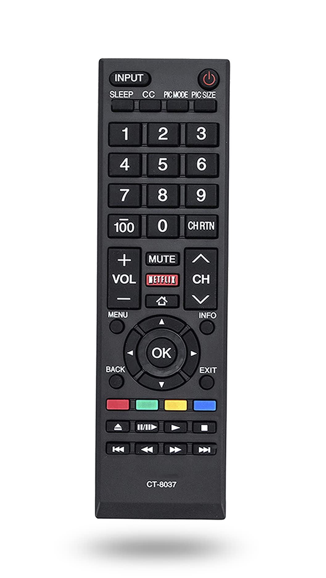 CT-8037 Replaced Remote fit for Toshiba 65L5400 65L5400U 65L5400UC40L3400 40L3400U 50L340050 58L5400 58L5400U 58L5400UC L3400U 50L3400UB 50L3400UC