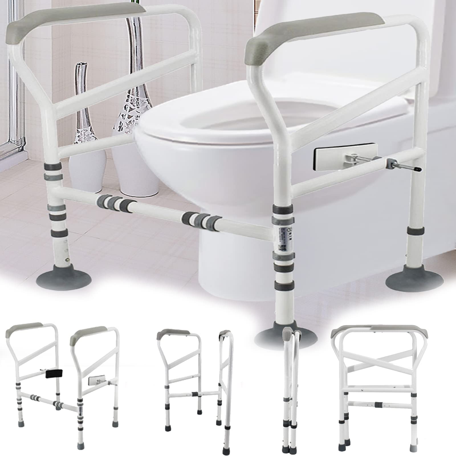 Telaio Di Supporto Per WC, Rialzo Per Sedile Rialzo Per WC Telaio Di Supporto Per Adatto A Tutti I Tappetini Antiscivolo Di Grandi Dimensioni Altezza E Larghezza Regolabili