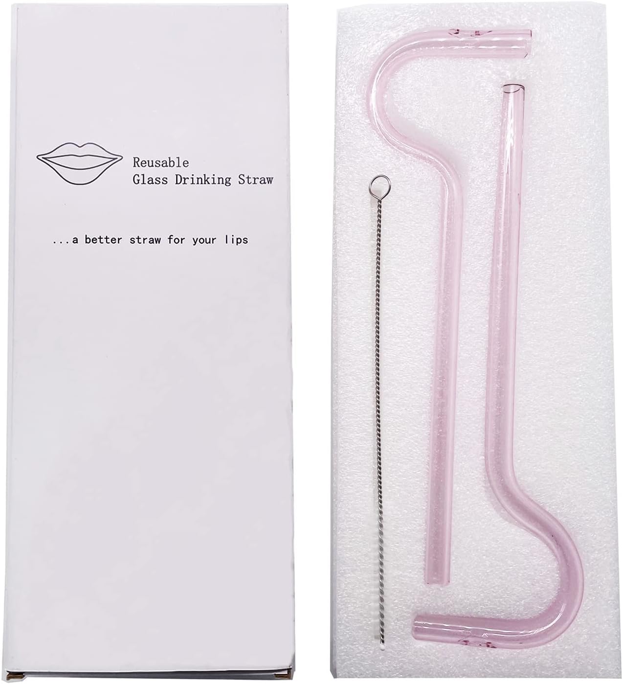 Anti Wrinkle Straws HongTu Reusable Curved Glass Straws 4