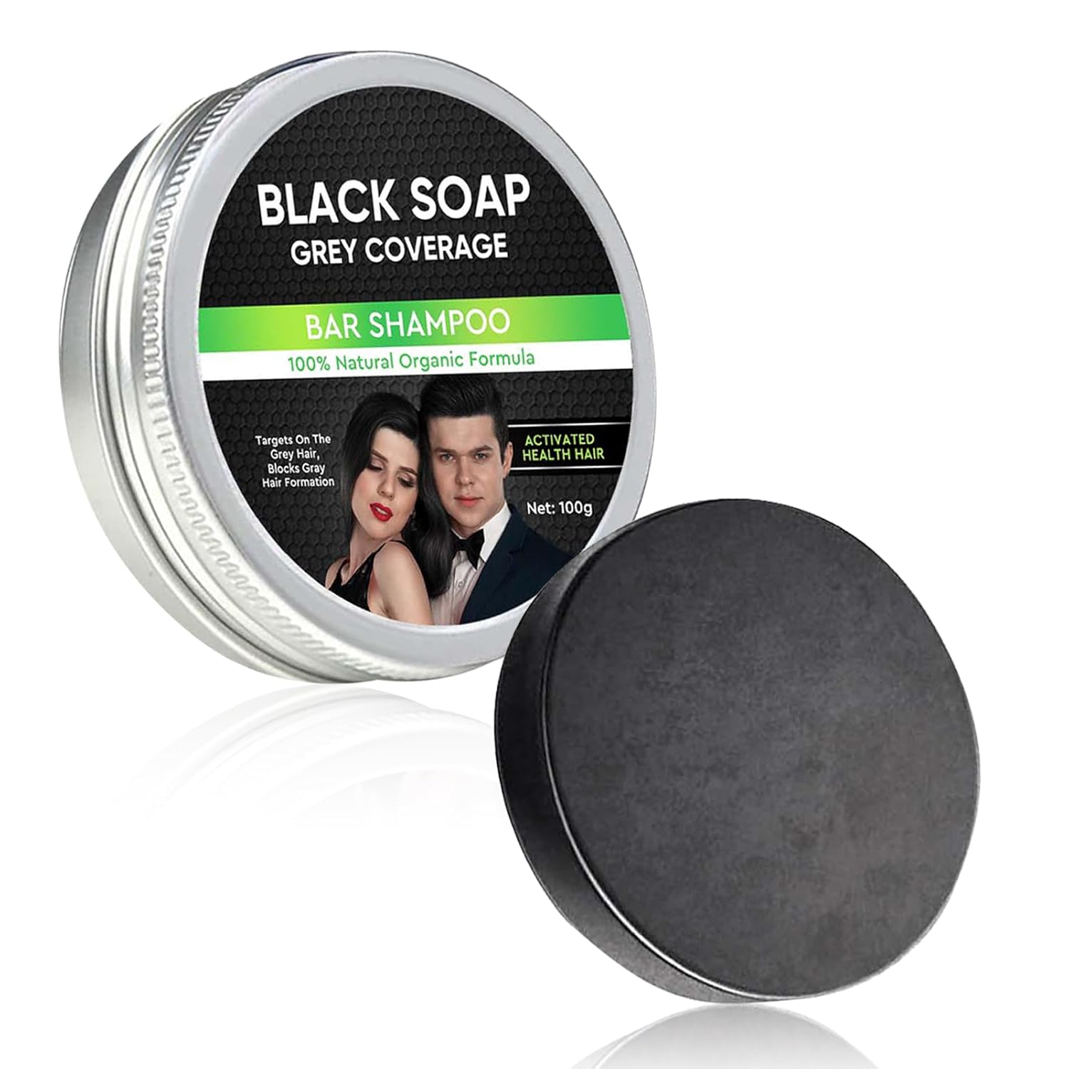 Chinoxia Black Soap Cover Bar Soap For Gray Hair, Hair
