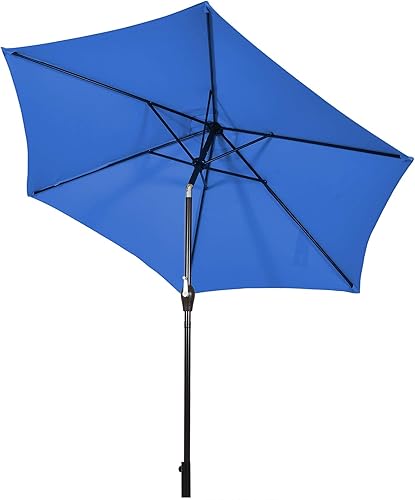 Miniatura 25 de Tangkula Sombrilla de patio de 9 pies, sombrilla de mesa de mercado al aire libre con botón de ajuste de inclinación, manivela y 6 varillas Naranja