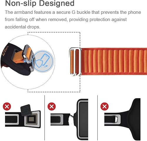 Miniatura 4 de JEMACHE Brazalete de correr para iPhone 17 16 15 14 13 Pro MaxPlus, Samsung Galaxy S25 S24 S23 UltraPlus, bolsa de brazo con hebilla G para