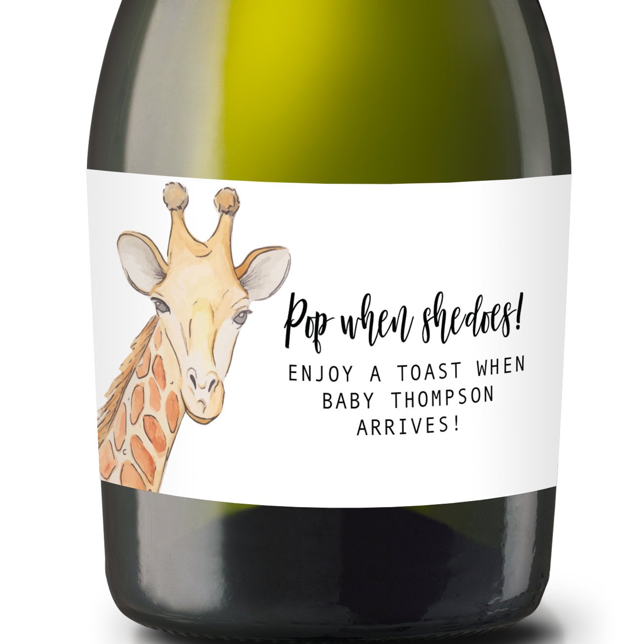Mini Champagne Bottle Labels for Baby Shower