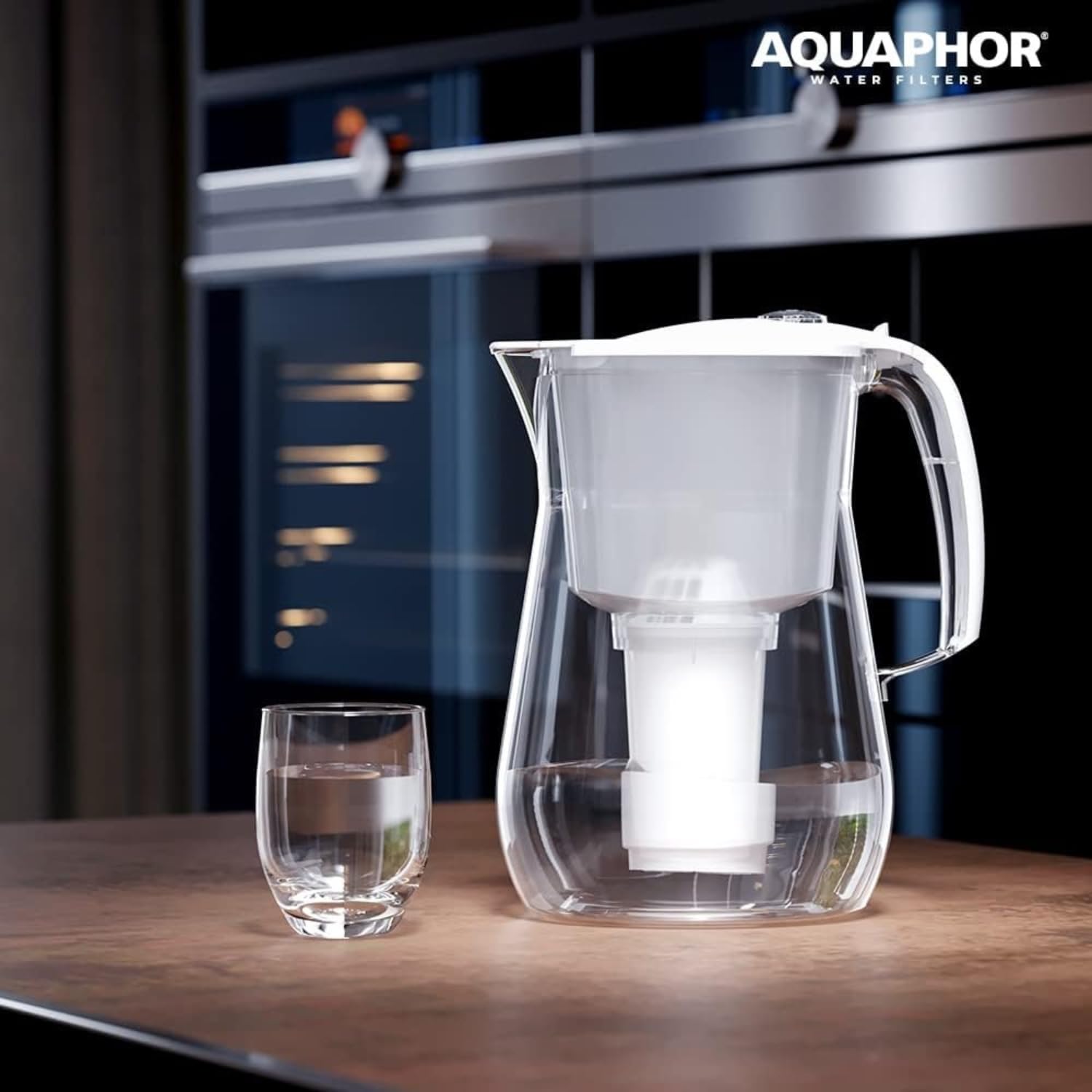AQUAPHOR Provence bianco Caraffa filtrante con 1 Filtro A5 I Filtro per Acqua caraffa da 4,2l Realizzata in TRITAN I Riduce calcare e Cloro I Filtro Acqua da Tavolo I Perfetto per la Famiglia
