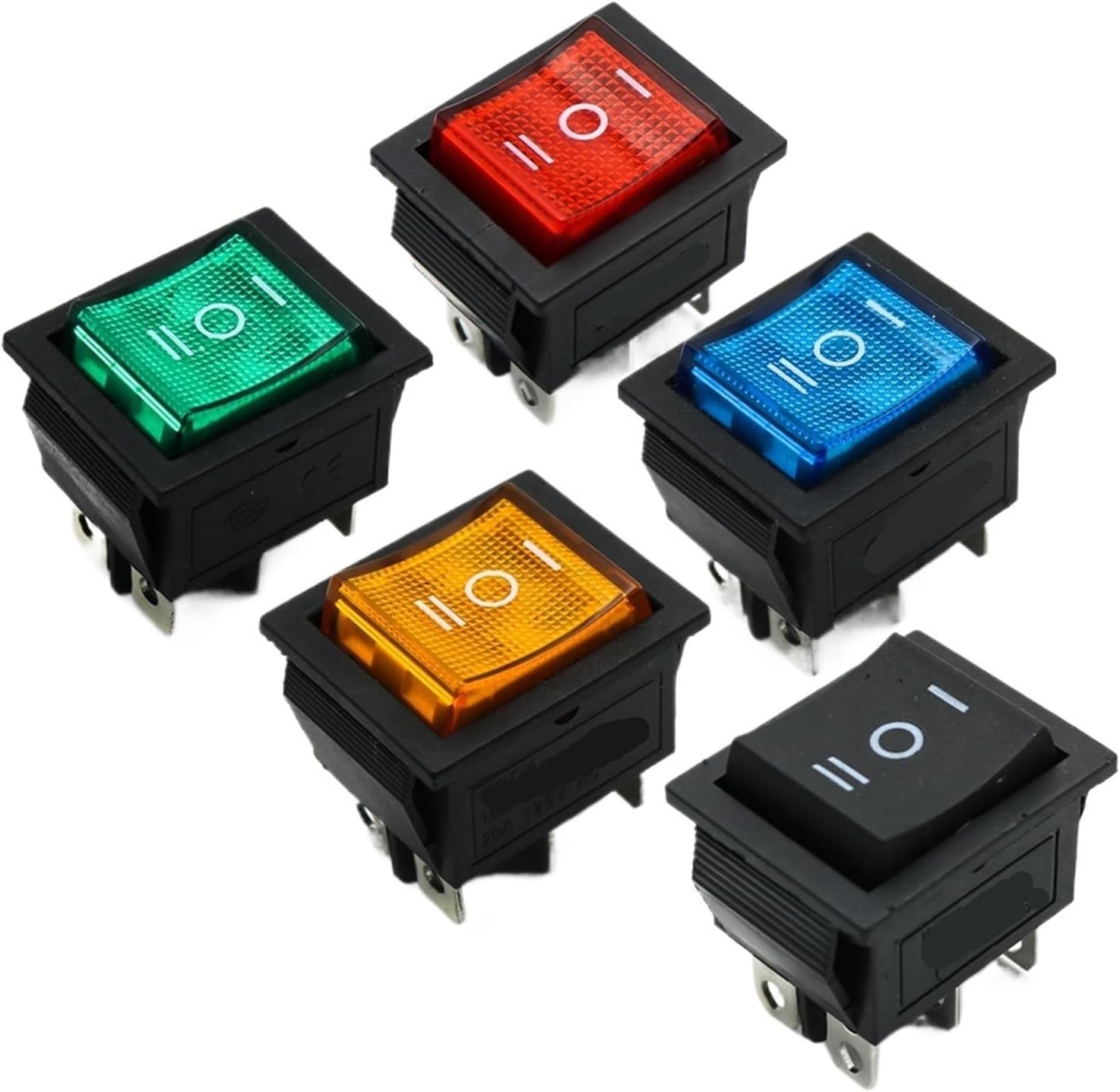 1 piece KCD4 Rocker Switch Power ON-Off-ON 3 Position 6 pin 16A 250V AC 20A 125V(Red Kcd4)