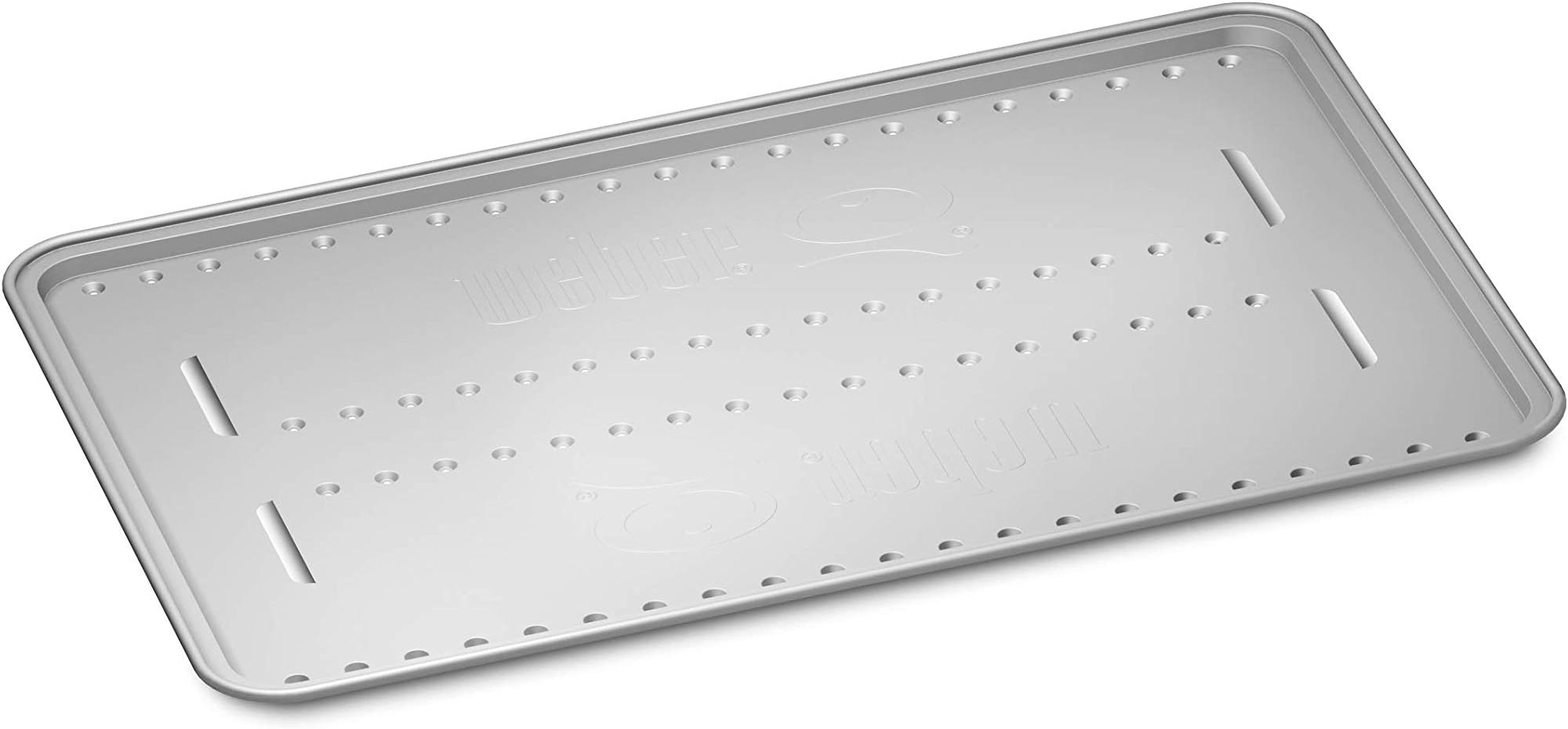 Weber Heat Shield - Large (39x26cm), 4 pieces, made of aluminum, compatible with Weber Roasting Rack - Large (6564), enables indirect grilling, ideal for all grills - Silver (6562)