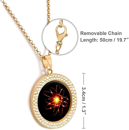 Miniatura 2 de Science Atom Pendant Necklace for Women Crystal Choker Personalized Jewelry Gifts