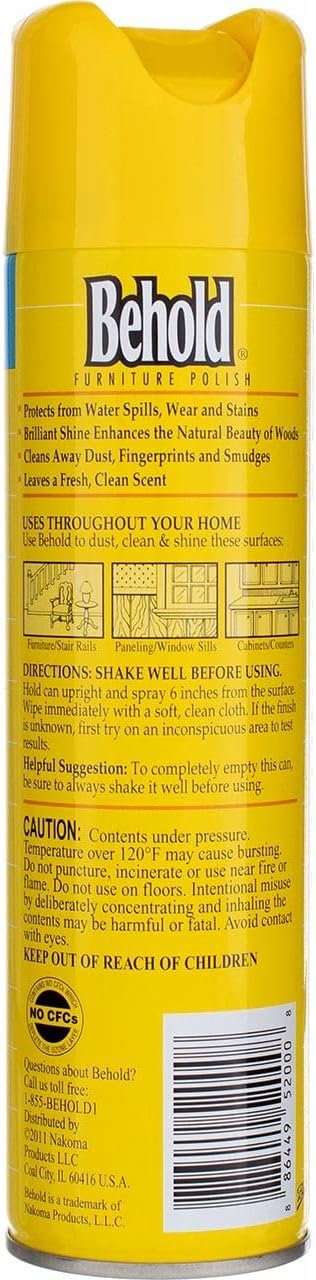 Behold Furniture Polish, Lemon, 12.5 Ounce (2 Pack)