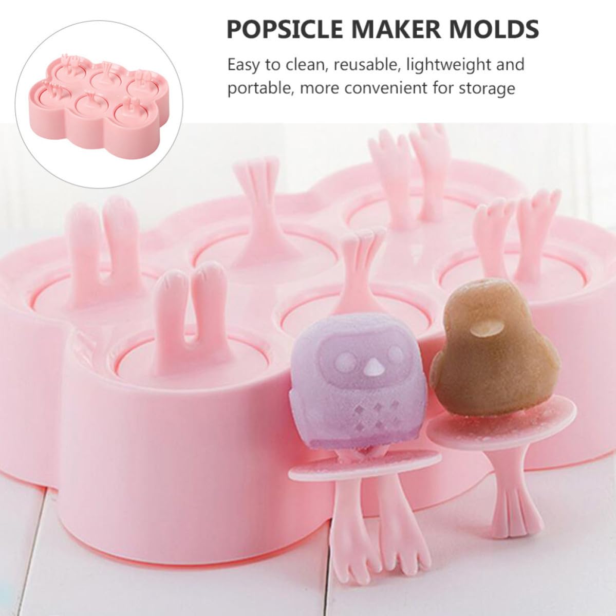 TOYANDONA Moules à Glace en Silicone 4 Pièces Forme Animale Réutilisables pour Fabrication DIY Pratique et Rangement Facile