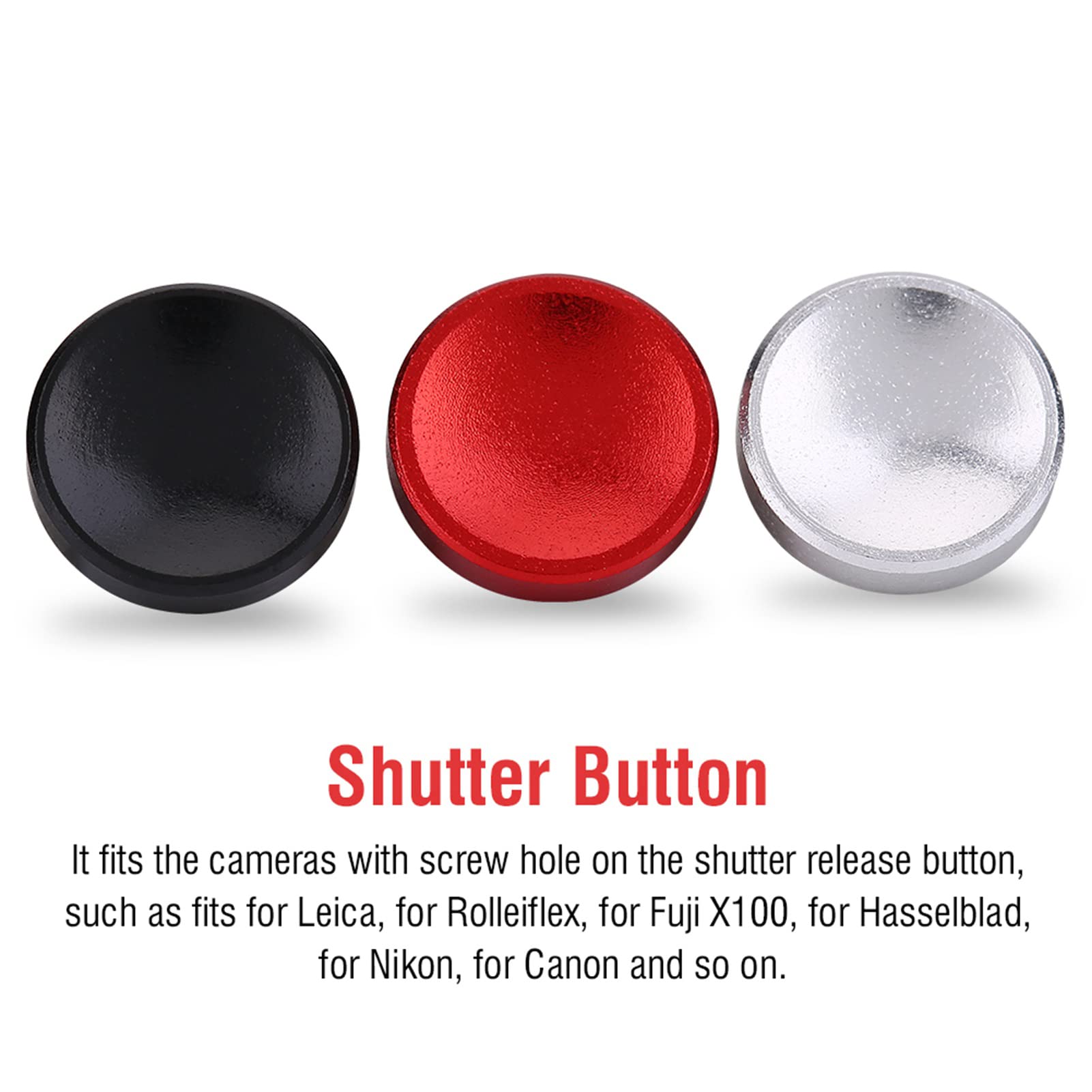 Camera Shutter Made for Copper, 3pcs Shutter Release with Concave, 11mm for All Camara Model