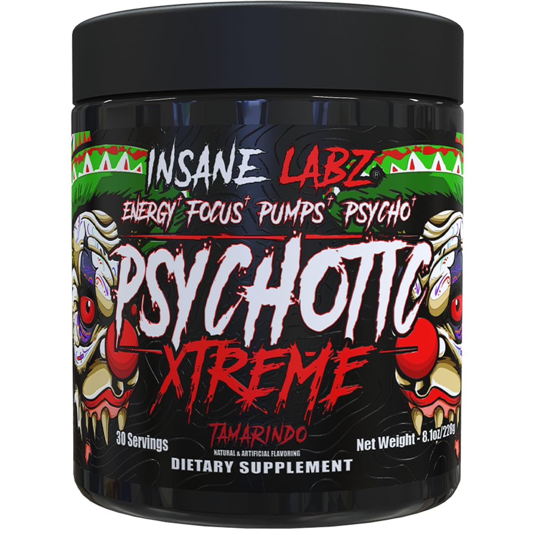 Insane Labz Psychotic Xtreme, High Stimulant Pre Workout Powder, Extreme Lasting Energy, Focus and Endurance with Beta Alanine, Panax Ginseng, Theobromine, DMAE (30 Servings, Grape) — Amazon image 3
