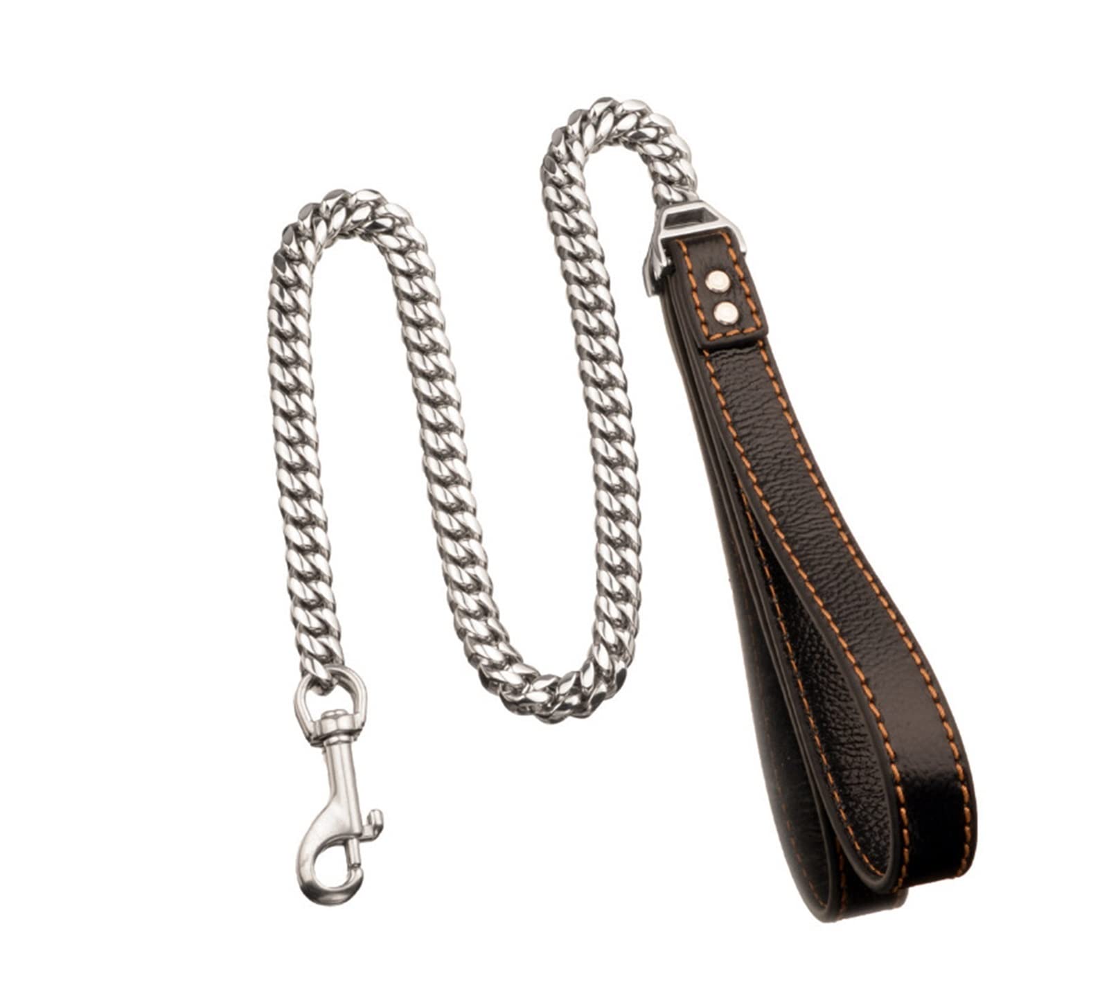 Cuello de mascotas Correa correa de acero inoxidable de plomo de acero inoxidable de 14 mm de cuello de cadena de perros de oro plomo de cuero for mascotas for pequeños perros grandes pitbull bulldog