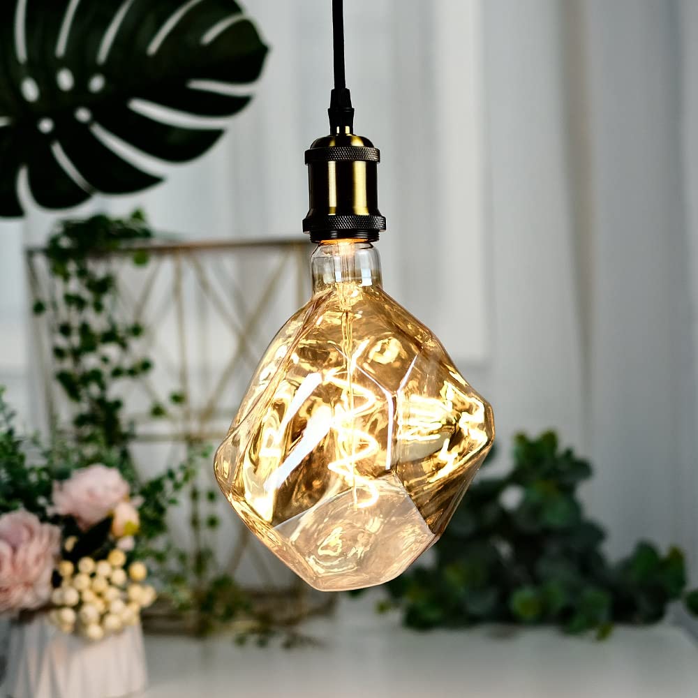TIANFAN Ampoules LED Vintage 4W Diammable 2000Kelvin Super Warm Big Globe LED Ampoule 220/240V Edison Vis E27 Douille Spéciale Ampoule Décorative G125 ( Fumée