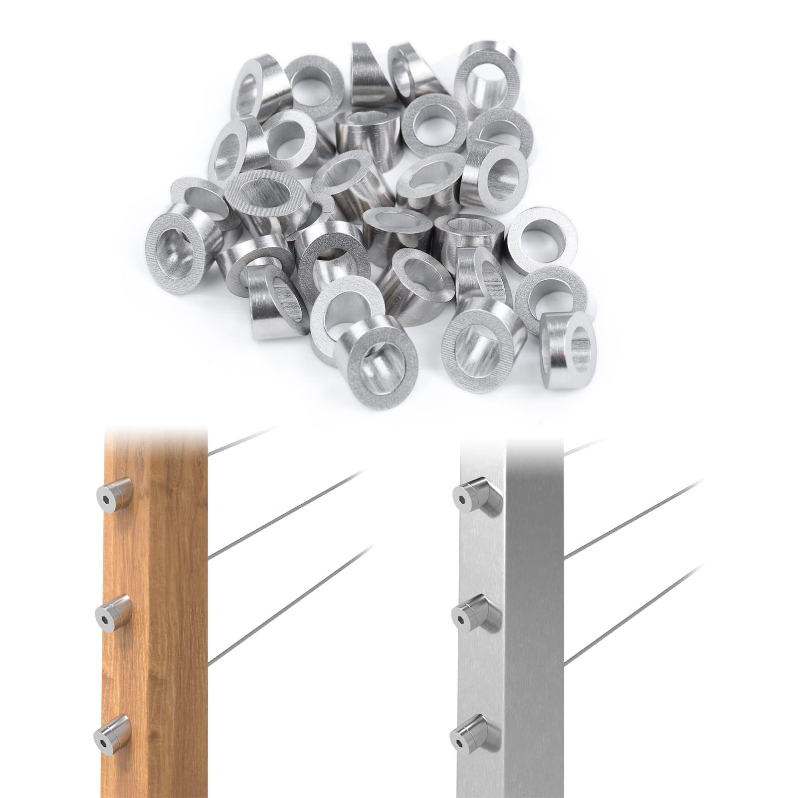 Muzata Cable Railing Washers - 20 Pack -8