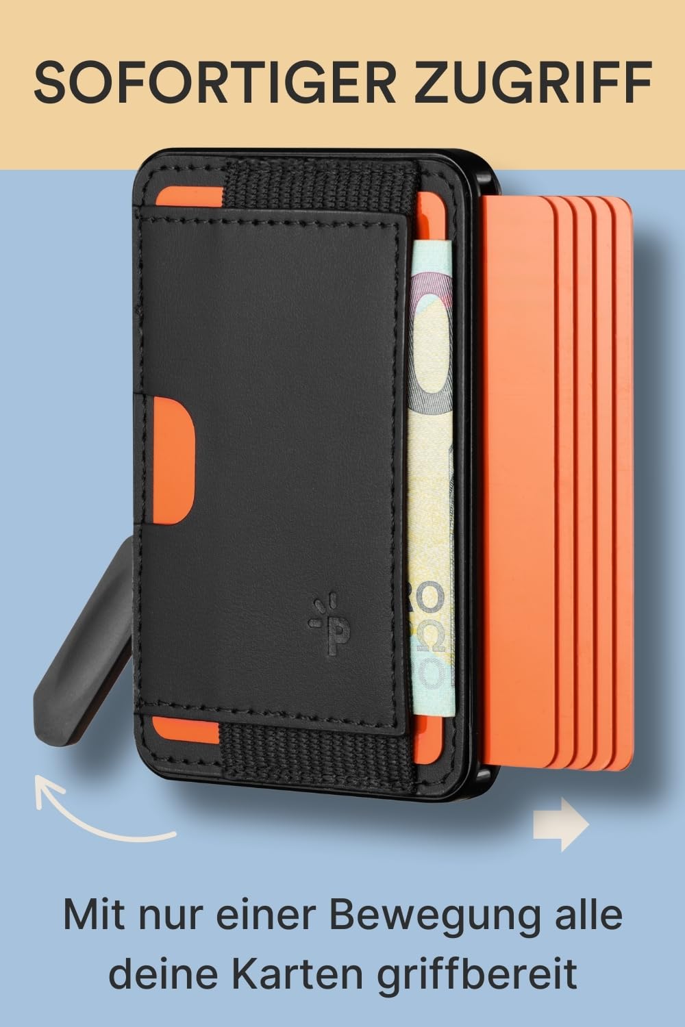 Magsafe Wallet für iPhone | aus Aluminium mit Schnellzugriff | 7 Karten & Bargeld, RFID Schutz, für iPhone 16/15/14/13/12 Magsafe Kartenhalter