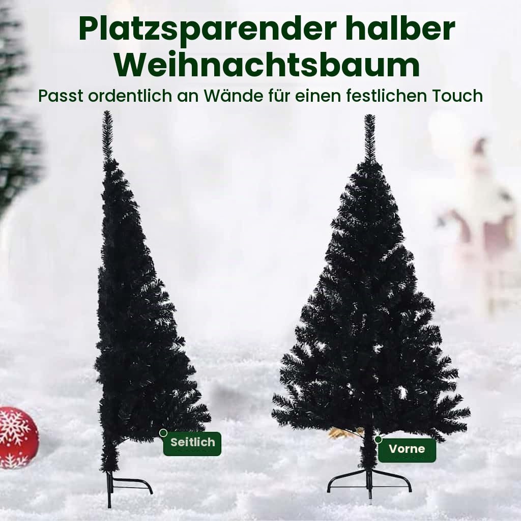 vidaXL Künstlicher vorbeleuchteter Weihnachtsbaum Schwarz 120 cm PVC