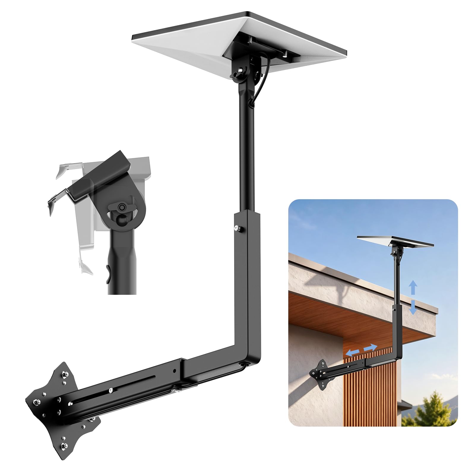 Starlink Mini support mural Starlink avec adaptateur, support mural télescopique Starlink Mini X, 37,5 à 62 cm, solution robuste pour les conditions météorologiques extrêmes