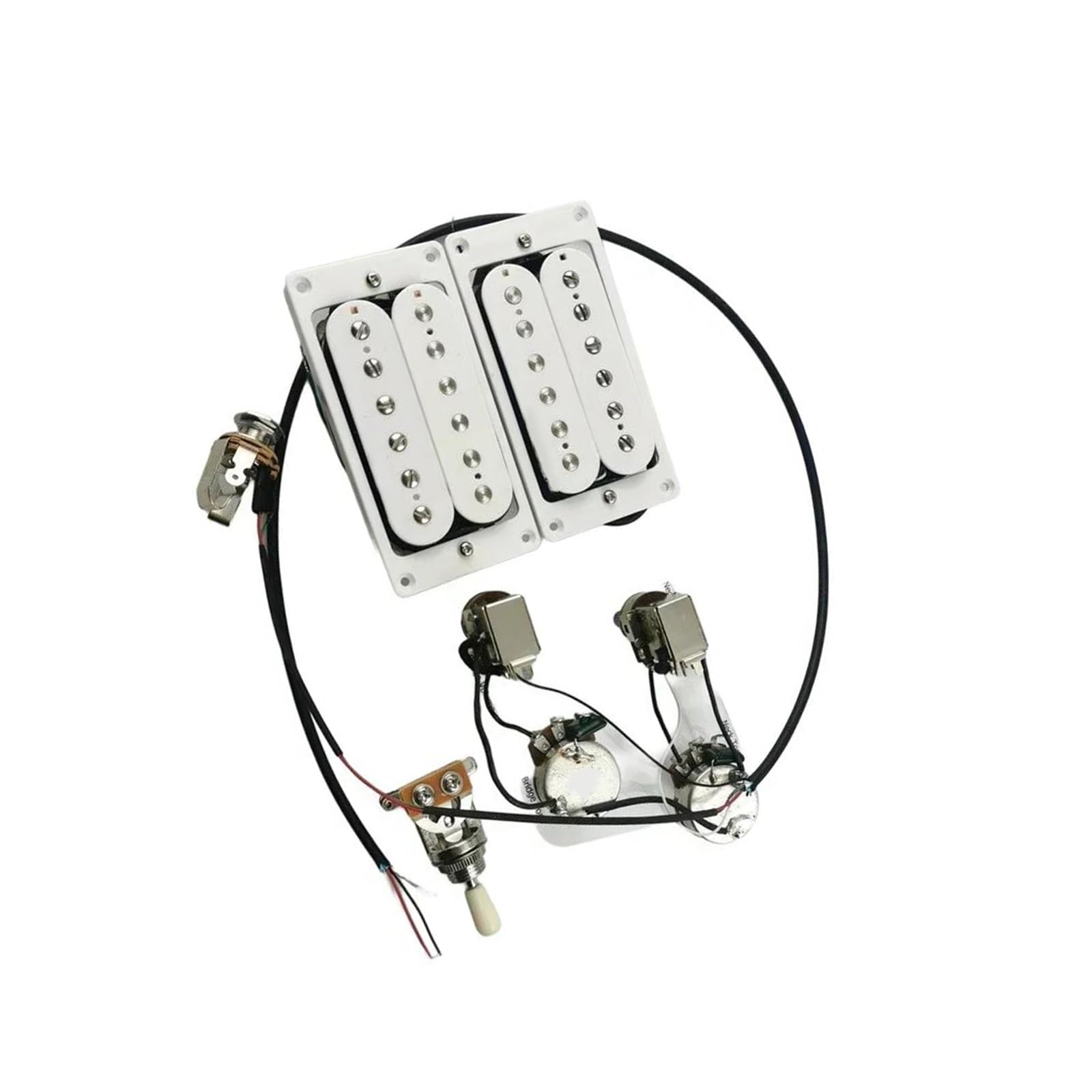 Zubehör Für Tonabnehmer Von Akustikgitarren 4C Elektrisches Akustikgitarren Doppelspulen Tonabnehmer Set Mit Verkabelung Und Professionellem Zubehör(8)