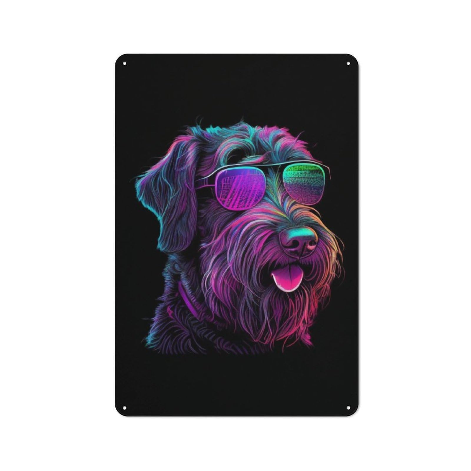 Junmoney German Wirehaired Pointer 30X20cm Retro Tin Wall Plaque With For Pub Or Café, A Winter Wall Decor Update For Café Interior Fans