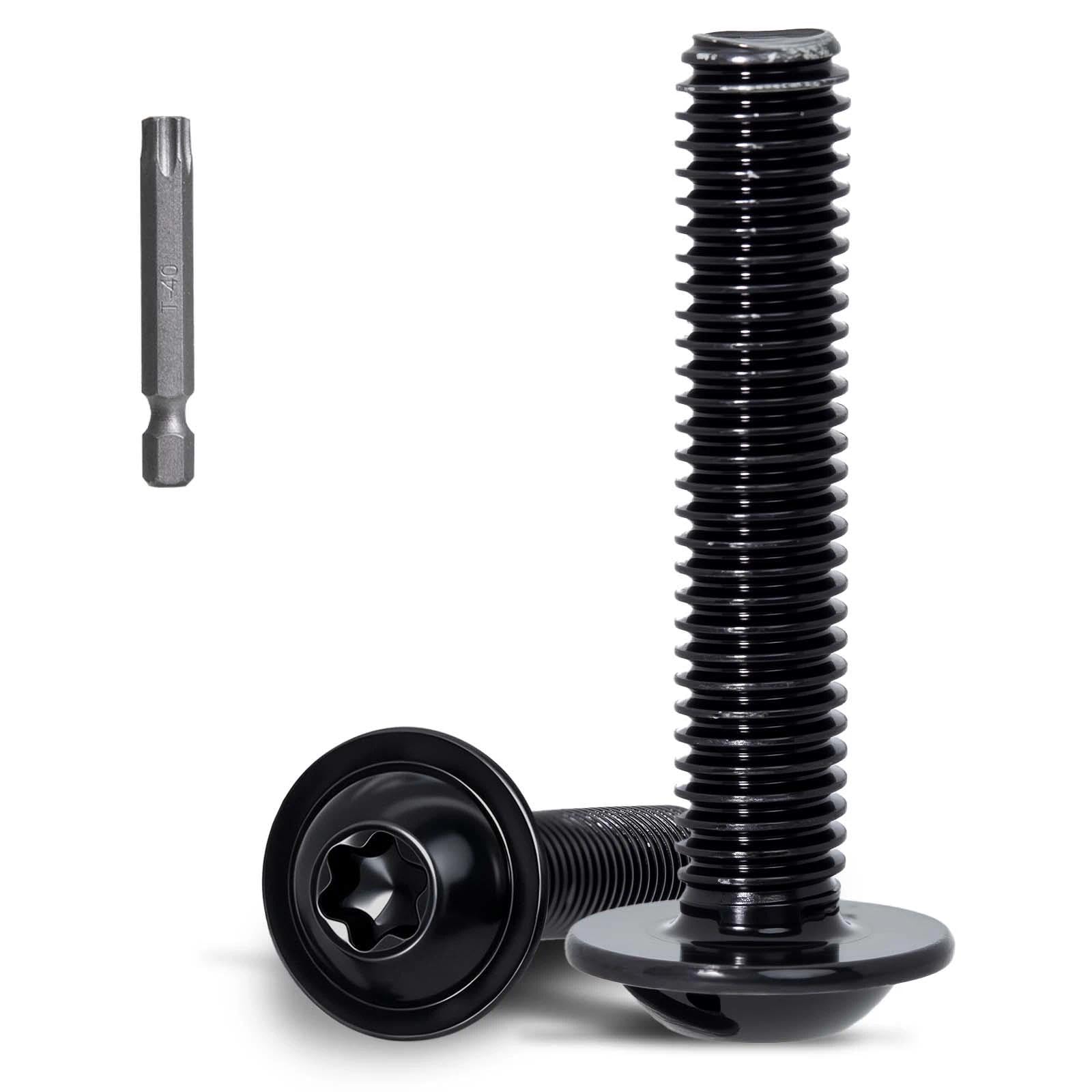 KINETOX 10PCS M8 Stainless Steel Bolts M8 x 60 mm Torx Pan Head Machine Screws Black Zinc Plated Stainless Steel Screws for Metal PC Case Model Building & Furniture Use โ image 1
