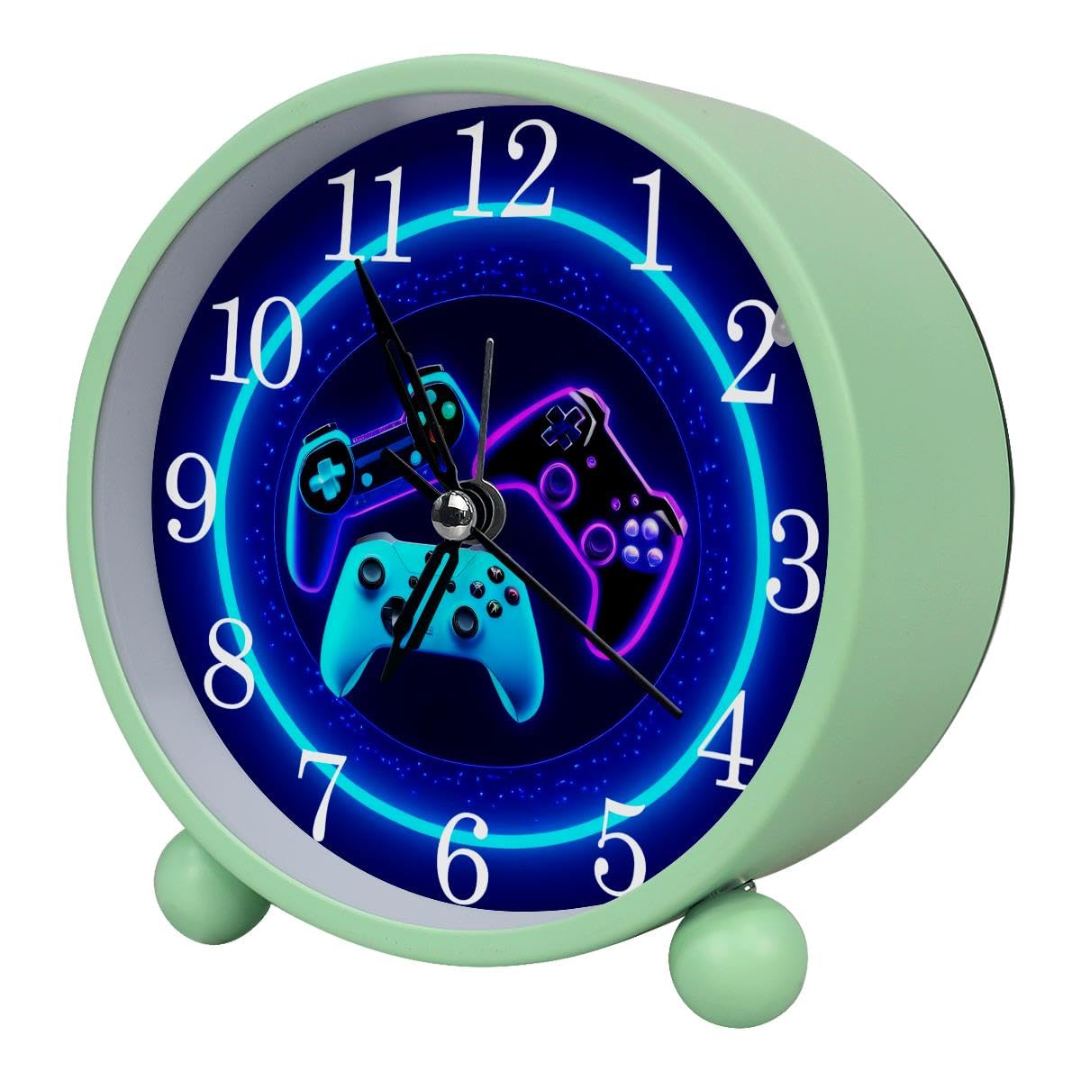 Luoweisi Alarm Clock Game Controller, Silent Non-Ticking with Night Light