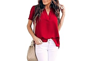 Elegant Women's Summer Chiffon Blouses with Flattering V-Neck and Flowy Sleeves