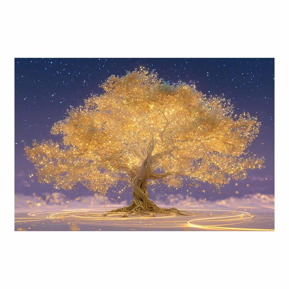 HOQIU Tree Wall Art Seasons moon tree artwork, home canvas prints, for Bathroom Living Room Bedroom(Multicolor)-60x80cm Unframed