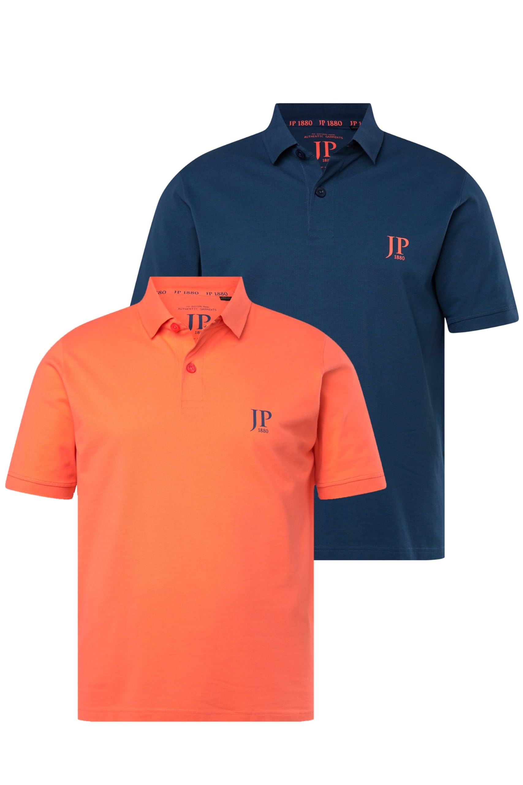 JP 1880 Men's Polo Shirt (Pack of 2), Coral, 6XL