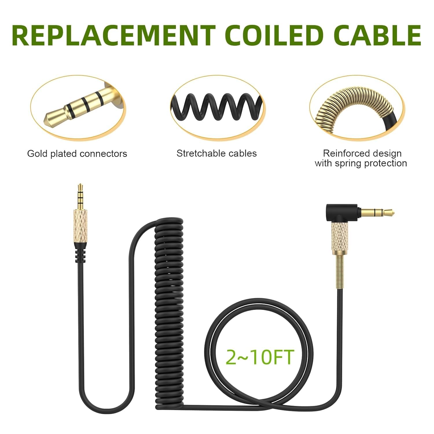 Toxaoii Zamienne przewody audio, kompatybilne z słuchawkami Bose 700 Quietcomfort QC25 QC35 QC35II QC45 OE2 SoundTrue JBL Tune 760NC Live 650BTNC 660NC 2,5 mm na 3,5 mm (Czarne w kształcie litery L)
