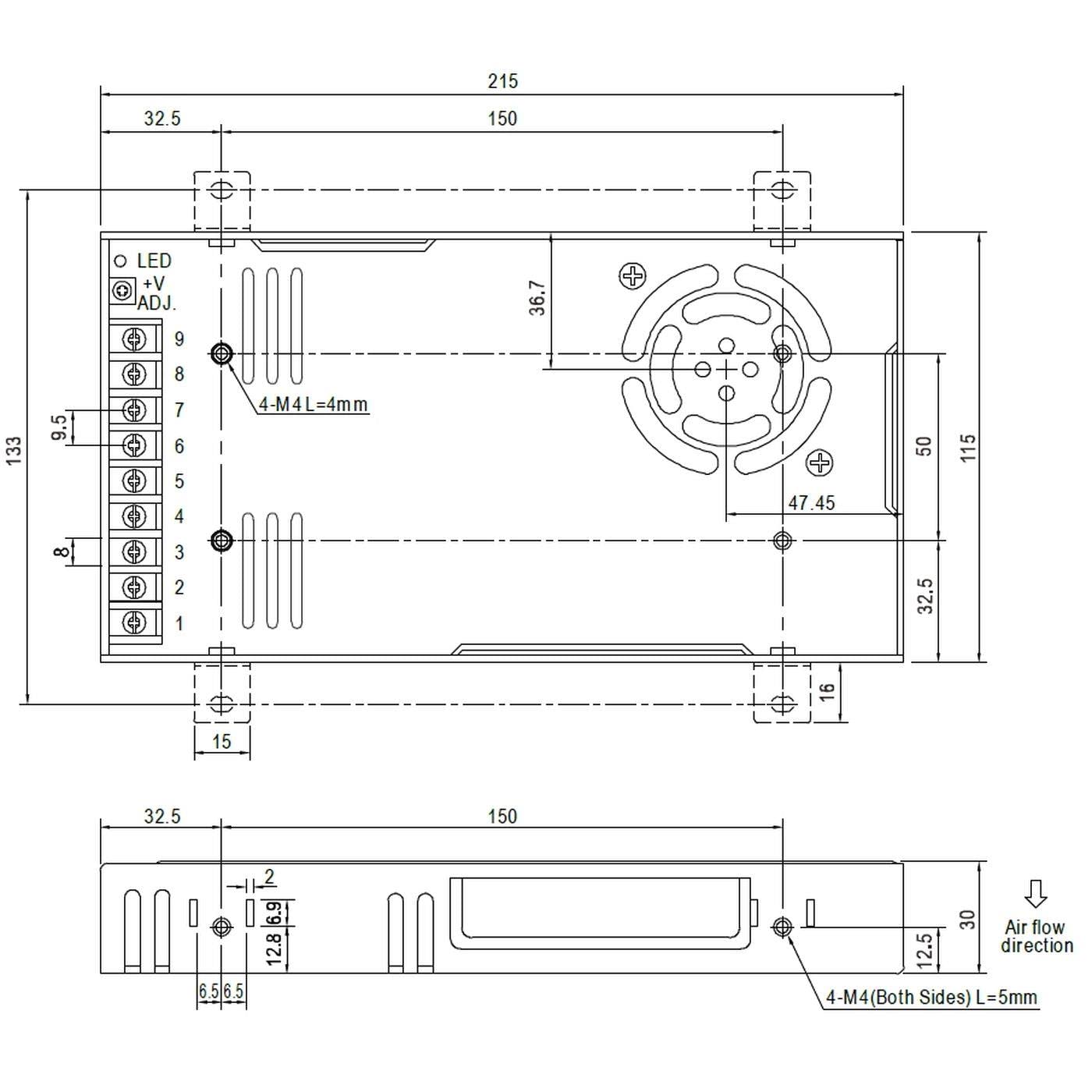 MW MEAN WELL RSP-320-24 Fuente de alimentación 320W 24V 13,4A RSP-320-24
