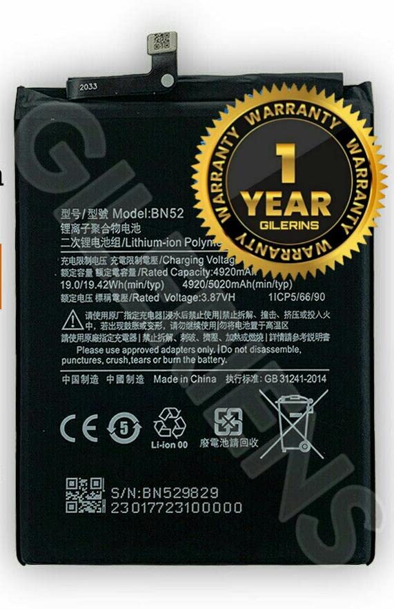 Image of Original BN52 Battery for Redmi Note 9 pro M2003J6B2G / M2003JA6A11 / M2003J6A1G Battery with 1 Year Warranty***(B226)