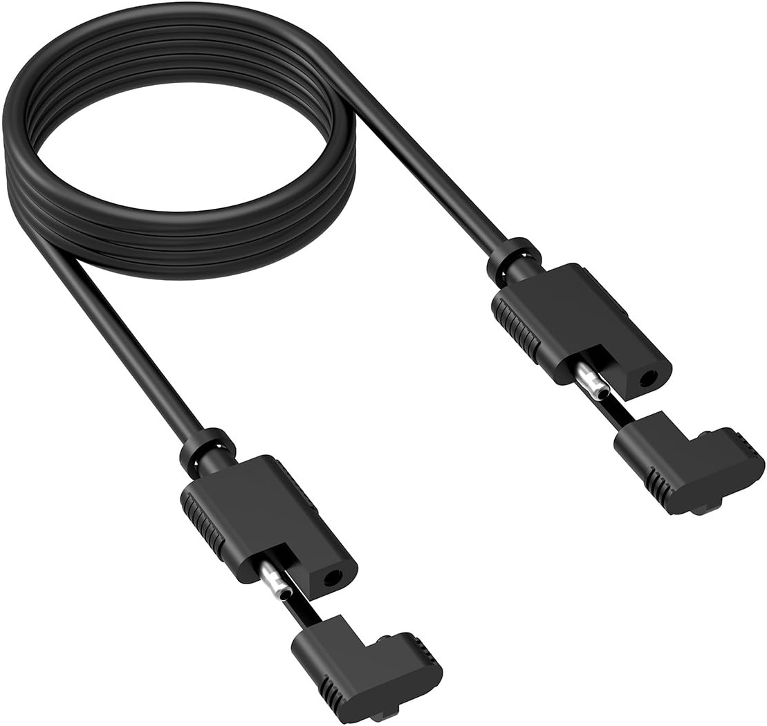 CHELINK SAE to SAE Connector Extension Cable 16 AWG 2 Pin with Dust Cap for Battery Tenders and Charger Connectivity