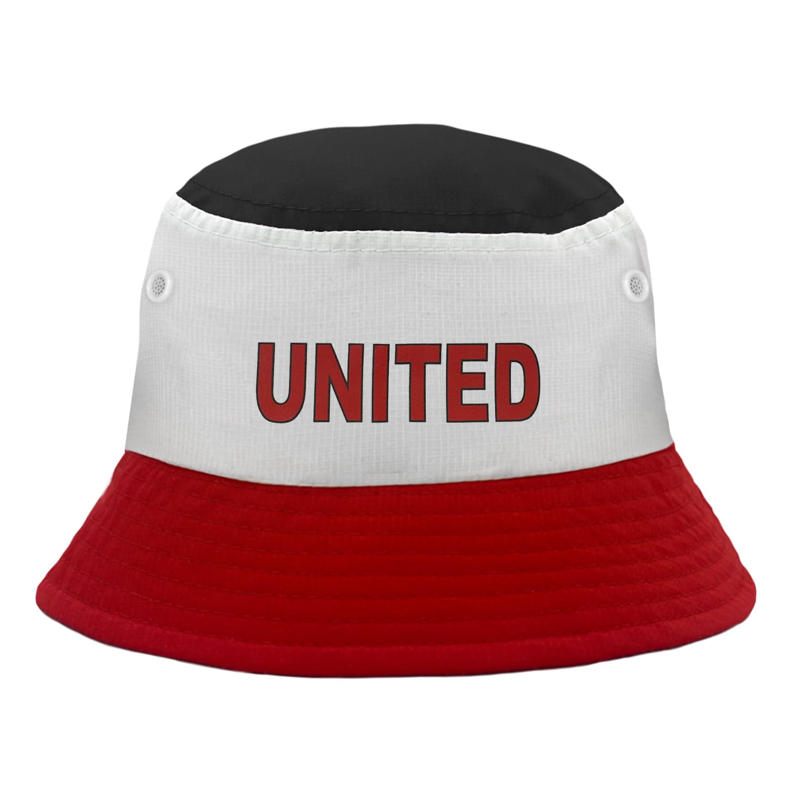 fan originals Tricolour Black White Red 'United' Text Bucket Hat M/L