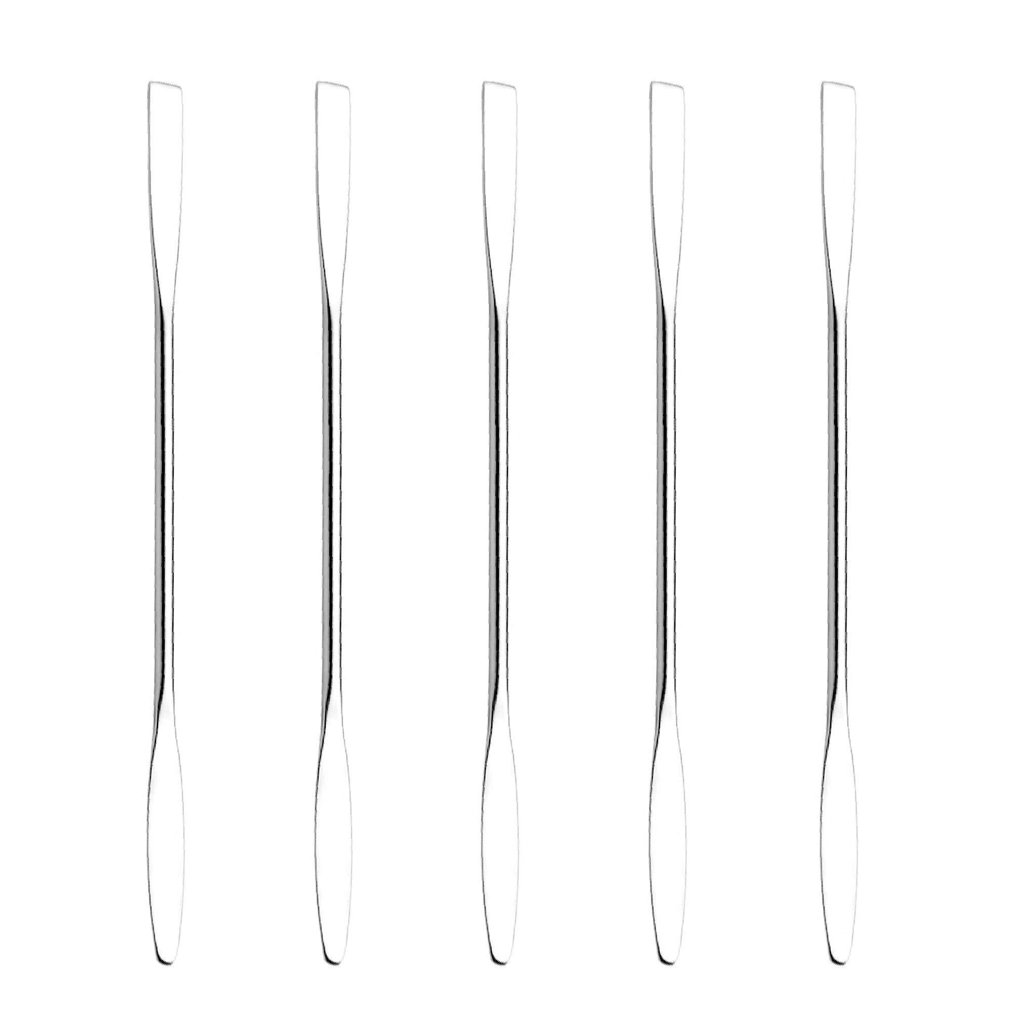 5Pcs Makeup Spatula tool metal Set Professional Beauty Stainless Steel Cosmetics Mixer Long Metal Spatula Depotting Mixing Tool (#1)