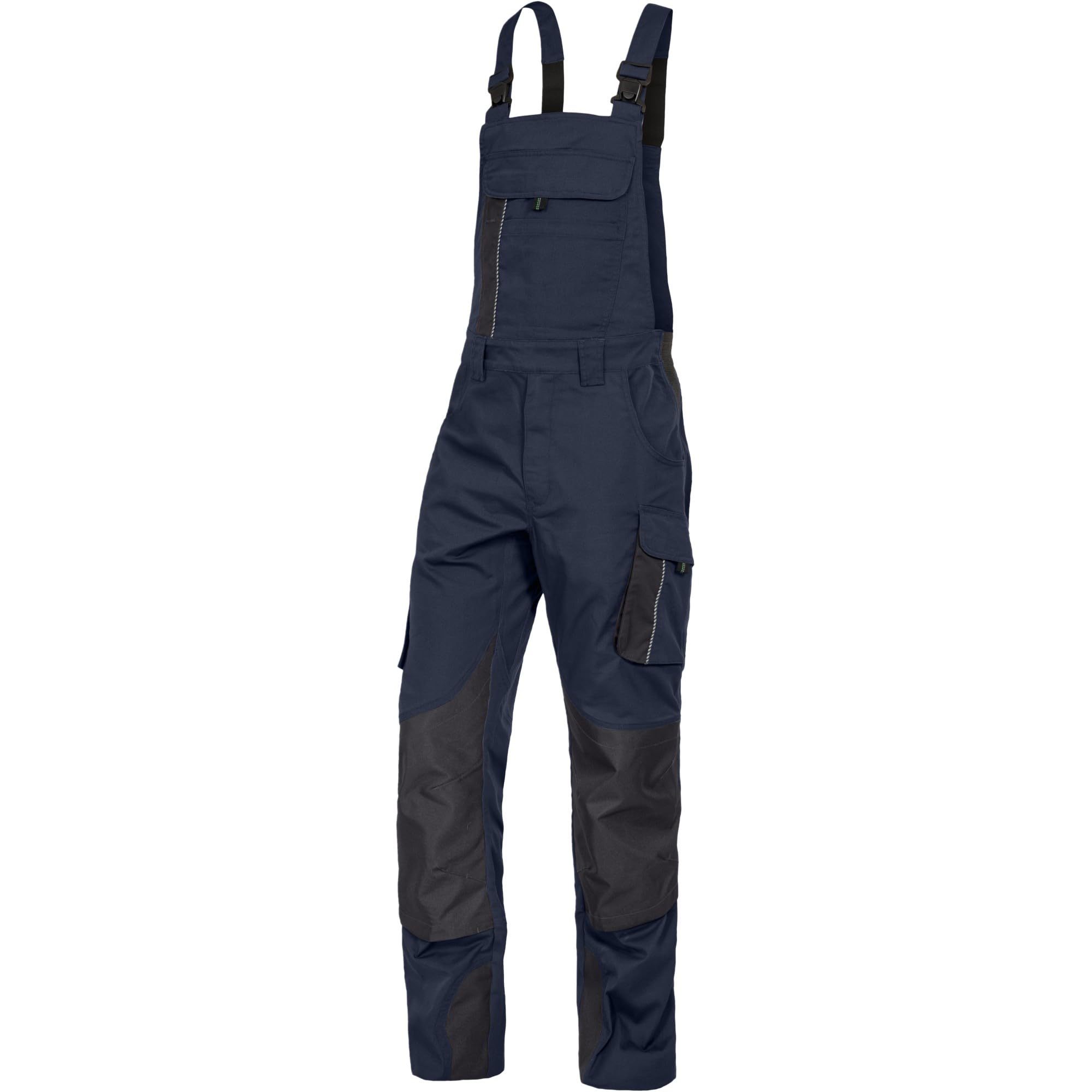 Leibwächter Dynamic Line Arbeitslatzhose Herren, Stretch Latzhose mit Reflexpaspeln und Knieverstärkung, Arbeitshose mit Taschen für Baustelle, Werkstatt und Montage