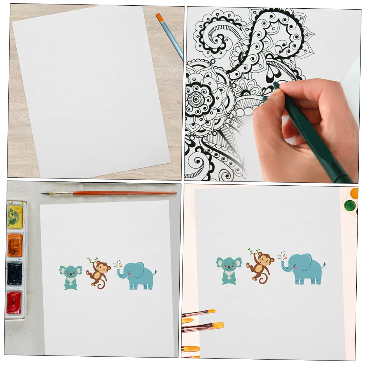 SHINEOFI Papier Aquarelle Blanc Papier Épais pour Dessin et Peinture Format 16k 100 Feuilles, 160g Étudiants et Artistes