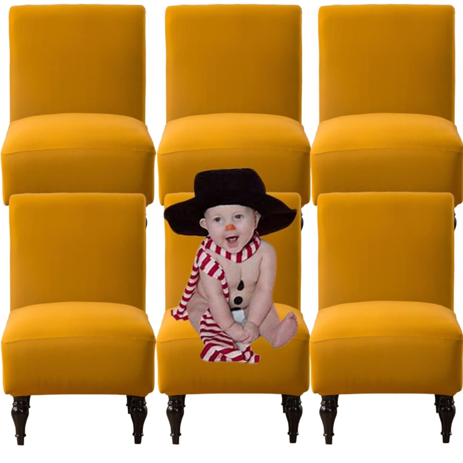 NMVAWIPT Armless Chair Slipcovers Stretch Accent Covers Removable Washable Anti-Dust Protector Furniture Without Armrests(#8,6pcs)