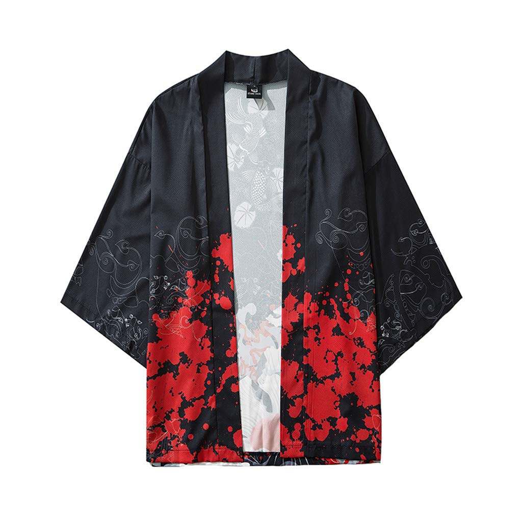 ADMAY Camiseta de hombre de manga corta camisa de correr 2023 verano cinco top mens kimono y punto chaqueta mangas blusas mujer Cloak japonés hombres camisas chaqueta camisa a cuadros