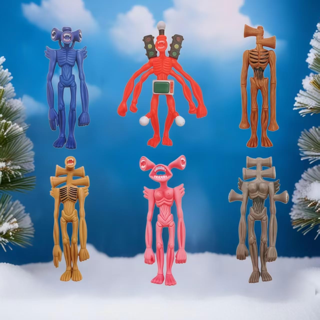 6 giocattoli a forma di testa di sirena, per bambini, per compleanno, Halloween, feste di Natale (6 pezzi)